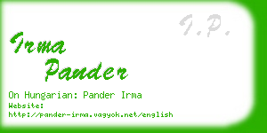 irma pander business card